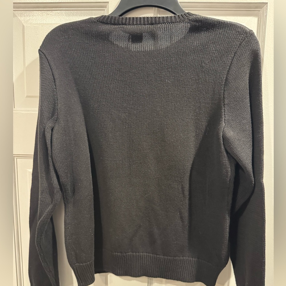 NWT Lauren Ralph Lauren Black Sweater w Pink Pony Logo - Picture 2 of 10